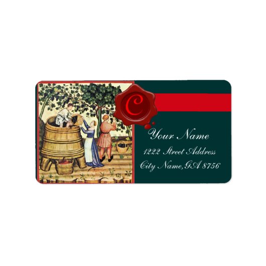 ÉTIQUETTE MONOGRAMME DE GRAINE ANTIQUE VINEYARD HARVEST WAX  (Devant)