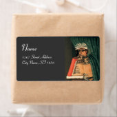 Étiquette MONOGRAMME DE LA BIBLIOTHÈQUE, gris (En situation)