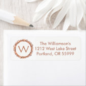 Étiquette monogramme de la couronne de fraise à lo (En situation)