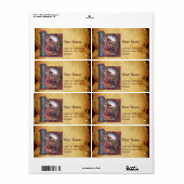 ÉTIQUETTE MONOGRAMME DE LA NATIVITÉ PARCHEMENT DE NOËL (Feuille entière)