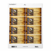 ÉTIQUETTE MONOGRAMME DE LA NATIVITÉ PARCHEMENT DE NOËL (Feuille entière)