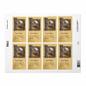 ÉTIQUETTE MONOGRAMME DE LA NATIVITÉ PARCHEMENT DE NOËL (Feuille entière)