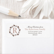 Monogramme de Noël au nom de retour à l'aquarelle