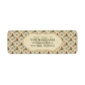 Étiquette Monogramme de Noël Vintage Adresse de retour (Devant)