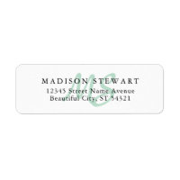 Monogramme de pinceau vert de menthe moderne et él
