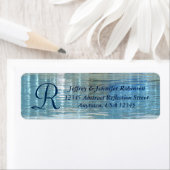 Étiquette Monogramme de réflexion sur l'eau Abstraite Adress (En situation)