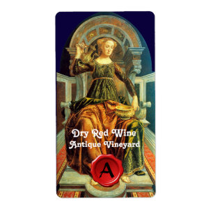 ÉTIQUETTE MONOGRAMME DE SCEAU DE CIRE ROUGE /TAROTES ANCIENN