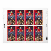 ÉTIQUETTE MONOGRAMME DE SCEAU DE VIN ROUGE DE DEVIL /TAROTS  (Feuille entière)