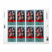 ÉTIQUETTE MONOGRAMME DE SCEAU ROUGE EN CIRE ANTIQUE (Feuille entière)