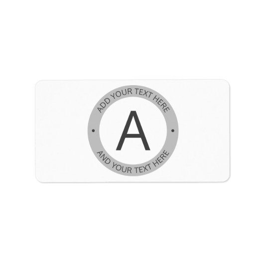 Étiquette Monogramme de style logo moderne | Blanc et gris (Devant)