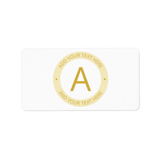 Étiquette Monogramme de style logo moderne | Or et blanc (Devant)