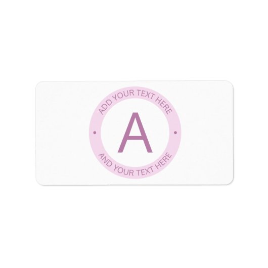 Étiquette Monogramme de style logo moderne | Rose violet cla (Devant)