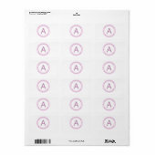 Étiquette Monogramme de style logo moderne | Rose violet cla (Feuille entière)
