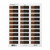 Étiquette Monogramme de zèbre orange et noir (Feuille entière)