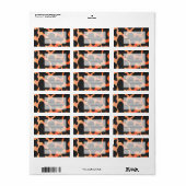 Étiquette Monogramme de zèbre orange et noir (Feuille entière)