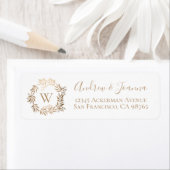 Étiquette Monogramme doré élégant et personnalisé moderne (En situation)