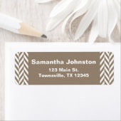 Étiquette Monogramme d'os de cerf blanc tan (En situation)