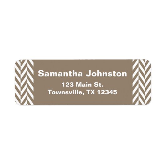 Étiquette Monogramme d'os de cerf blanc tan (Devant)