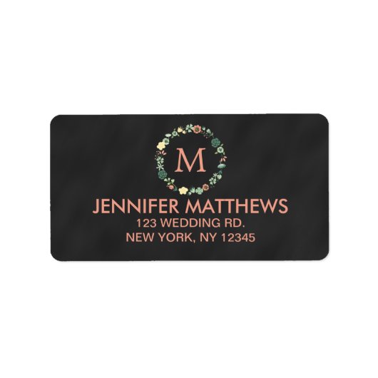 ÉTIQUETTE MONOGRAMME DU CLASSEMENT FLORAL (Devant)