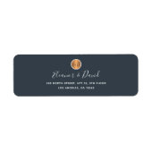 Étiquette Monogramme élégant marine or élégant mariage éléga (Devant)