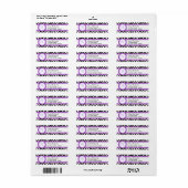 Étiquette Monogramme en dentelle violette et imprimé Zebra (Feuille entière)