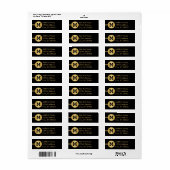Étiquette Monogramme en or et noir (Feuille entière)