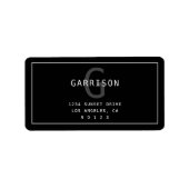 Étiquette Monogramme et adresse simple et moderne | gris cla (Devant)