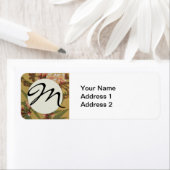 Étiquette Monogramme Fleurs de cerisiers Asiatique Japonais  (En situation)