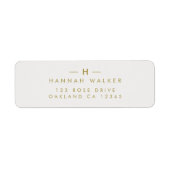 Étiquette Monogramme Gold Grey | Adresse de retour minimale (Devant)
