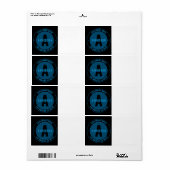 Étiquette Monogramme Gras & Adresse De Retour Etc. | Bleu et (Feuille entière)