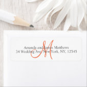 Étiquette Monogramme gris corail pour Mariages (En situation)