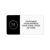 Étiquette Monogramme initial noir haut de gamme (Devant)