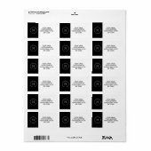 Étiquette Monogramme initial noir haut de gamme (Feuille entière)