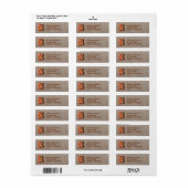 Étiquette Monogramme initiale B à l'orange rose Adresse de r (Feuille entière)
