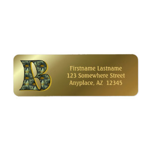 Étiquette Monogramme initiale B marguerites art adresse de r