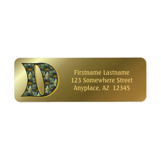 Étiquette Monogramme Initiale D Marguerites Art Adresse de R (Devant)