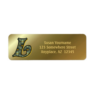 Étiquette Monogramme Initiale L Marguerites Art Adresse de R