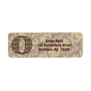 Étiquette Monogramme Initiale O Floral Vintage Adresse de Re