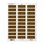 Étiquette Monogramme Initiale R Or Paon Retour Adresse  (Feuille entière)