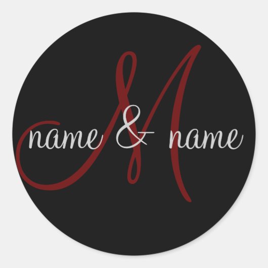 étiquette monogramme "M", personnalisez les prénom (Devant)