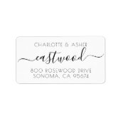 Étiquette Monogramme Mariage de nom de couple (Devant)