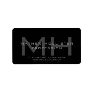 Étiquette Monogramme masculin, affaires grises