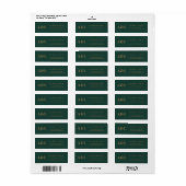 Étiquette Monogramme minimaliste mariage Emerald Green Gold (Feuille entière)