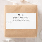 Étiquette Monogramme minimaliste ou ajouter logo Expédition (En situation)