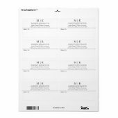 Étiquette Monogramme minimaliste ou ajouter logo Expédition (Feuille entière)