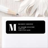 Étiquette Monogramme moderne Adresse de retour initiale (En situation)