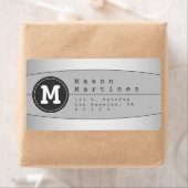 Étiquette Monogramme moderne Conception géométrique Adresse  (En situation)