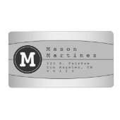 Étiquette Monogramme moderne Conception géométrique Adresse  (Devant)