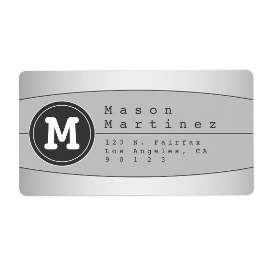 Étiquette Monogramme moderne Conception géométrique Adresse  (Devant)