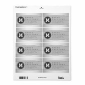 Étiquette Monogramme moderne Conception géométrique Adresse  (Feuille entière)